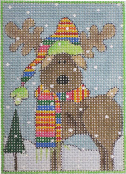 N-188/9 The Moose 18 Mesh 2.75 x 3.75 Renaissance Designs With Stitch Guide