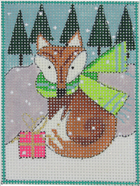 N-188/2 The Fox 18 Mesh 2.75 x 3.75 Renaissance Designs With Stitch Guide