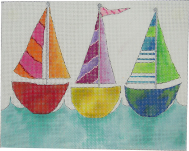 BTS-137 Ahoy-3 Sailboats  13 Mesh 8 x 10 Renaissance Designs