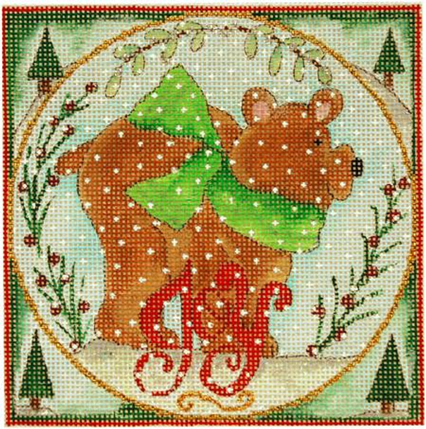 N-194A Woodland Wishes-The Bear 13 Mesh 12 x 12  Renaissance Designs