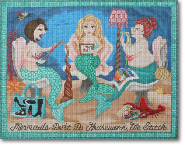 SA-PL 45 Mermaid Stitch Club 15 x 11.75" 18 Mesh Starke Art Designs
