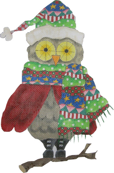 N-183 Santa Owl 13 Mesh 8 x 12  Renaissance Designs