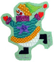 N-S-121/7 Jake 18 Mesh 3 x 4 – 4 x 5 Snowman MODEL Shown Stitched Renaissance Designs