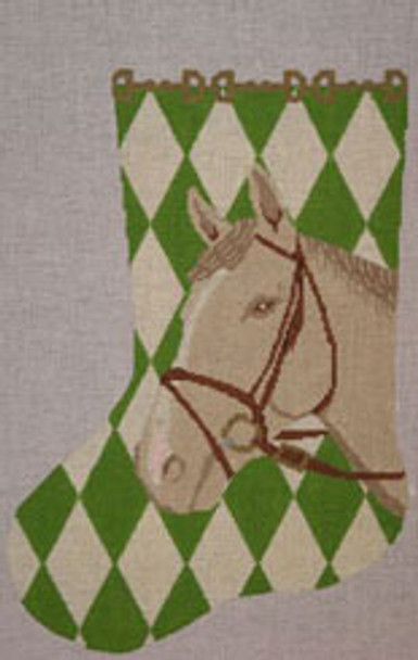 Stk204 J. Child Designs Stocking argyle horse