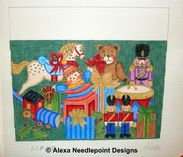 SCF108 18 Mesh Alexa Designs Stocking Topper