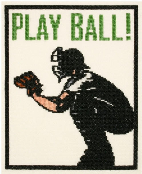 PC1220 Play Ball! 6" x 7" 18ct Aida The Posy Collection