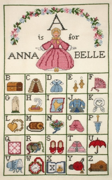 PC1766 A is for Annabelle 8" x 13.5" 18ct Aida The Posy Collection