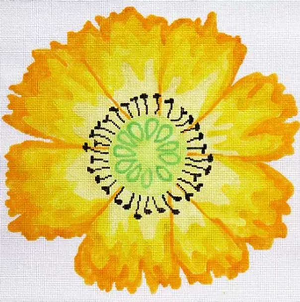 53c2 Yellow Jean Smith Designs Large Dazzle Flower 14" Square 13 mesh