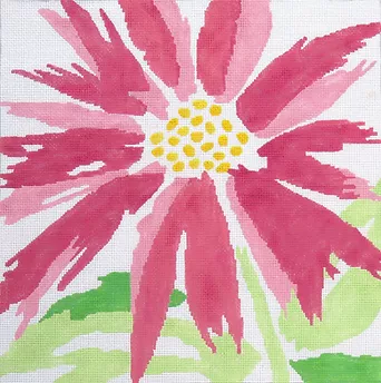 113a Large Pink Splash Flower Jean Smith Designs 14" Square 13 mesh
