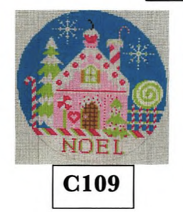 Christmas Ornament C109 Sweet Noel 5.75"RD 18 Mesh Shelly Tribbey Designs