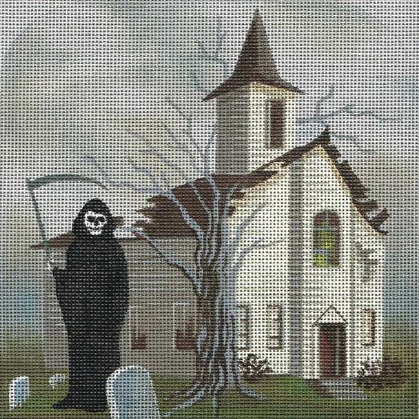 5210 Leigh Designs Purgatory Place 18 Mesh 6" x 7" Haunted Hill Canvas Only