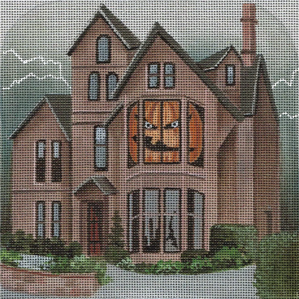 5212 Leigh Designs Jack-O-Lantern 18 Mesh 6" x 7" Haunted Hill Canvas Only Inquire If Stitch Guide Is Available