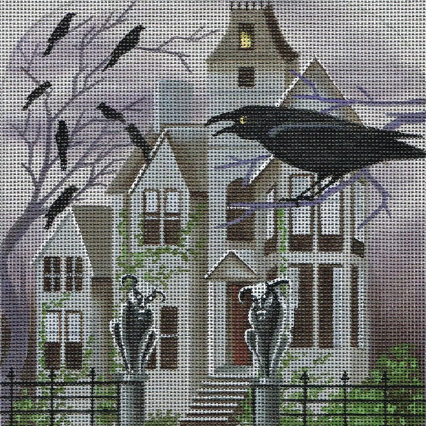 5214 Leigh Designs Ravens Road 18 Mesh 6" x 7" Haunted Hill