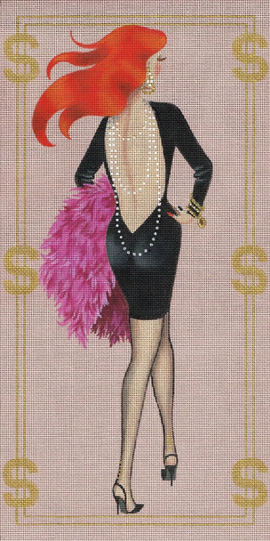 5053 Las Vegas Leigh Designs 18 Mesh  8" x 16" Gold Digger Canvas Only Inquire If Stitch Guide Is Available