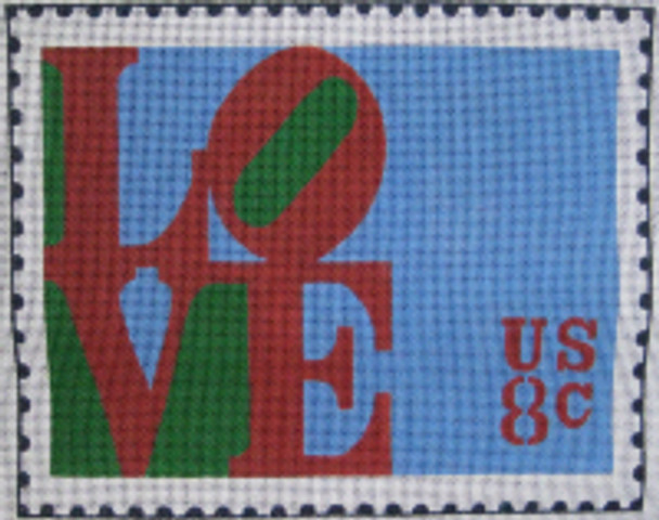 70361 Love Stamp 10 Mesh 12 x 11 Unique New Zealand Designs Needlepoint