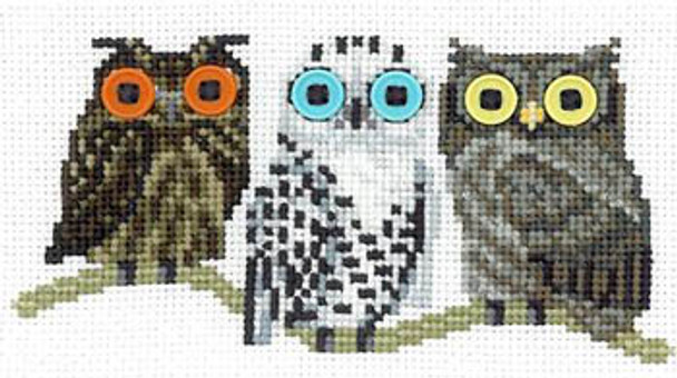 Button Eyed Owls 82 x 42 Xs And Ohs 11-1027