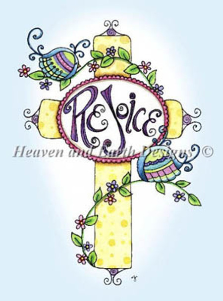 Rejoice Bird Cross  350w x 472h Heaven And Earth Designs 13-1409