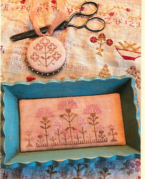 Snippets Of Mary Barres Sampler Small Sewing Tray & Pin Disk by Stacy Nash Primitives 17-1710 