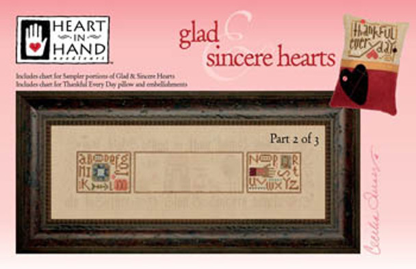 YT Glad & Sincere Hearts - 2 (w/embellishments) 33w x 30h Heart In Hand Needleart