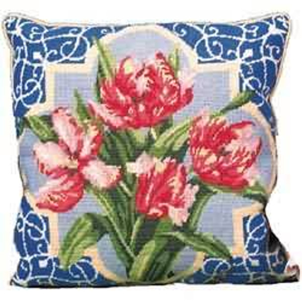 40013 Primavera Needlepoint Kit Pink Parrot Tulips