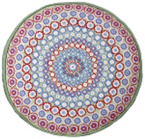 52002 Green Millefiori Round Cushion One Off Needlework