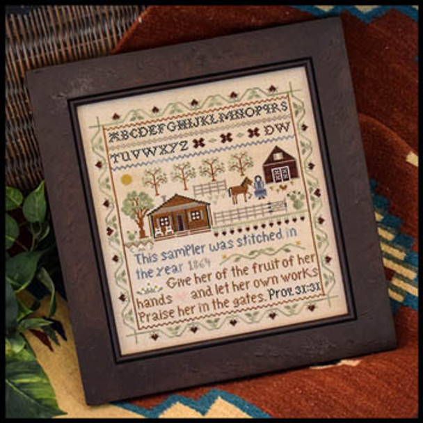 Homestead Sampler 163w x 175h Little House Needleworks 16-1119