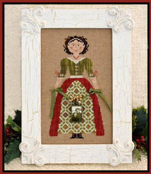 My Lady At Christmas 67w x 121h Little House Needleworks  14-2558