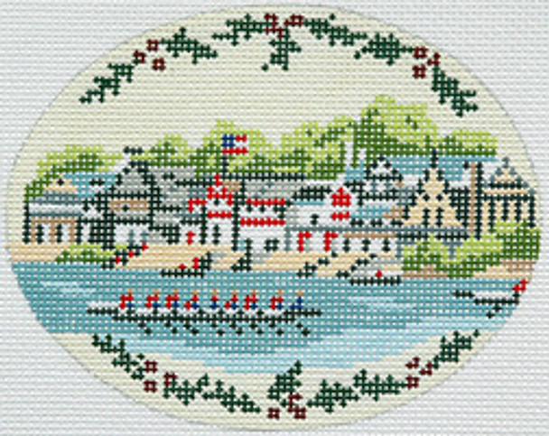 BR071C Philadelphia Boat House Row 4.5 x 3.5" 18 Mesh Barbara Russell SKU 8259