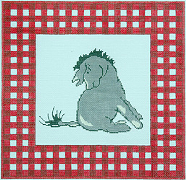 BR128 Eeyore Looks At Tail 10” x 10” 18 Mesh  Barbara Russell SKU 8305