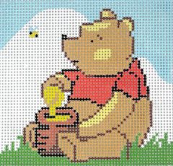 BR245 Pooh Hunny 5" x 5" 12 Mesh Barbara Russell SKU 5152