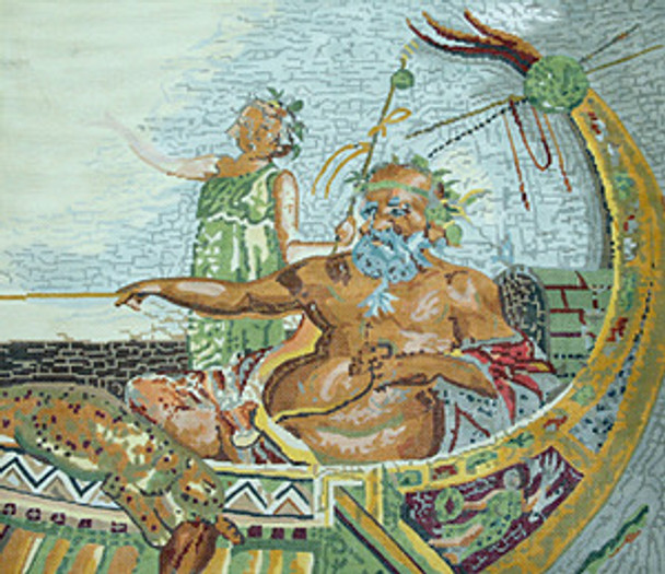 BR255 Silenus 3rd Century BC Mosaicv14” x 16” 18 Mesh Barbara Russell SKU 8368