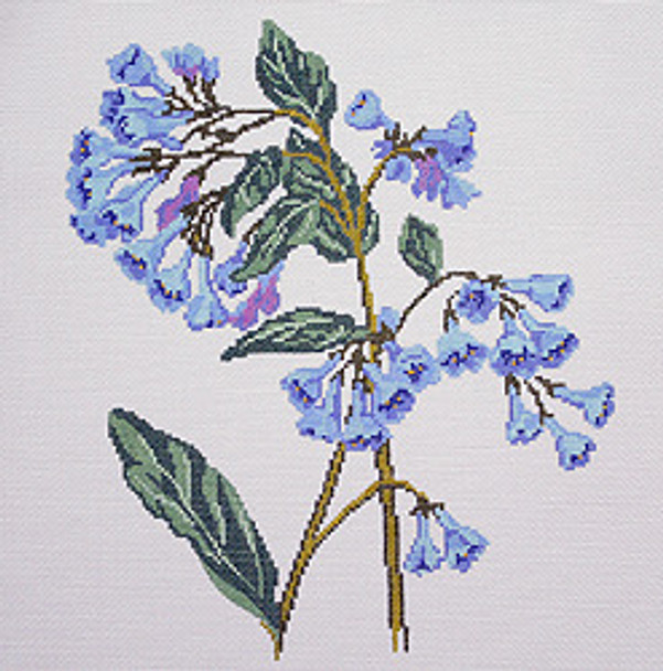 BR342 Wildflower Virginia Bluebells 14" x 14" 13 Mesh Barbara Russell  SKU 2374