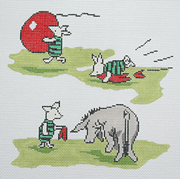 BR295 Piglet And Eeyore 12” x 12 12 Mesh Barbara Russell SKU 5207