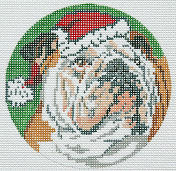 BR335 Bulldog Ornament 18 Mesh Barbara Russell SKU 5156