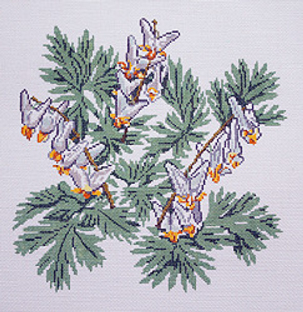 BR358 Wildflower Dutchman's Breeches 14" x 14" 13 Mesh Barbara Russell SKU 8509