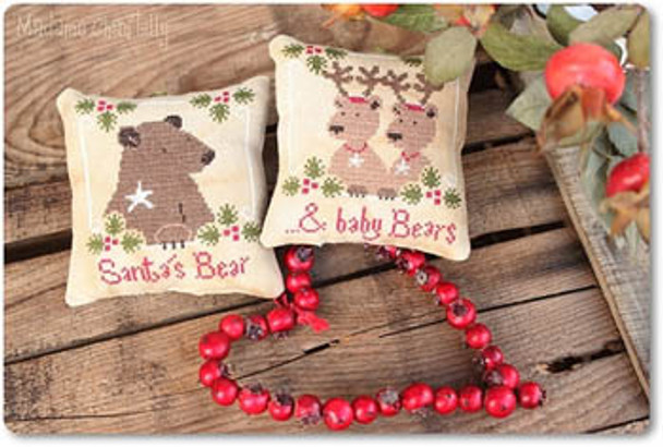 YT SANTA'S BEAR & BABY BEARS - 2015 (CS) 139w x 75h or  64 x 72 each Madame Chantilly