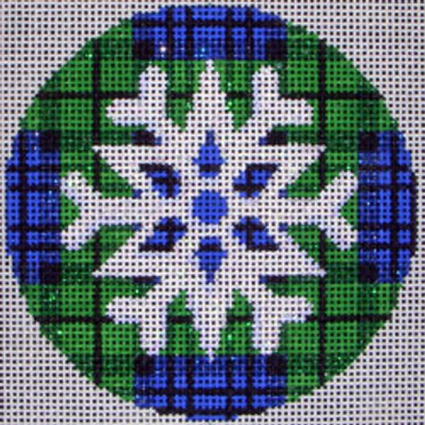 CT-1381 Snowflake on Black Watch Plaid Associated Talents