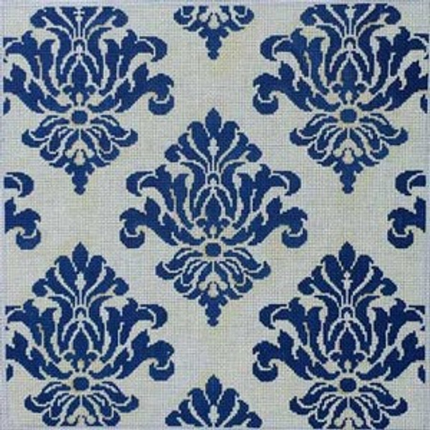 D-1109 Cream/Navy Damask Associated Talents