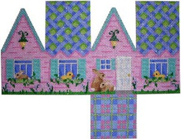 HH-101 Easter Cottage-Blue Lattice Roof Associated Talents 