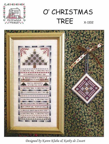 YT O' Christmas Tree Sampler: 80 x 170 Ornament: 40 x 40 Rosewood Manor Designs