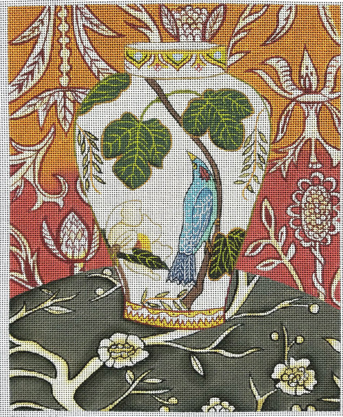 CN-1513 Chinese Vase 11 x 14" 13 mesh By Catherine Nolin