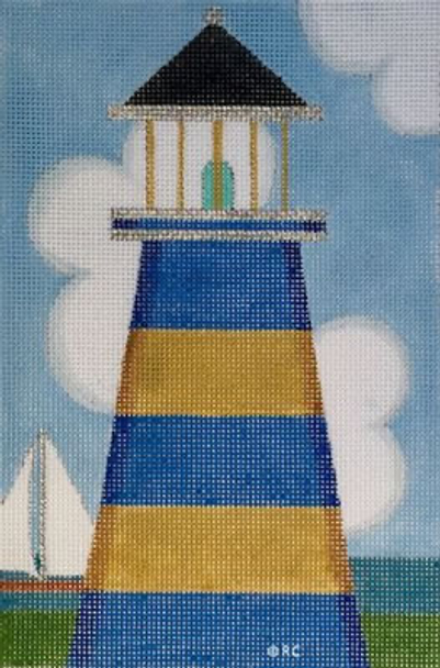 HO1524 BLUE LIGHTHOUSE 5 x 7.5, 18 Mesh Raymond Crawford Designs 