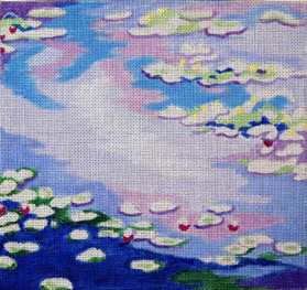 12687 CWD-M12 Monet Water Lillies 10 x 9.25 18 Mesh Stitch Painted Changing Women Designs