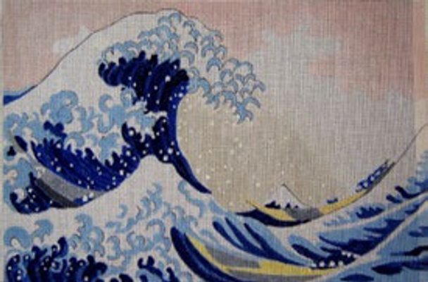 2549 CWD-M23 Hokusai Great Wave 18 x 13 18 Mesh Stitch Painted Changing Women Designs