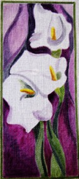 12722 CWD-M69 O'Keefe Calla Lilies 13 x  5.5 18 Mesh Stitch Painted Changing Women Designs