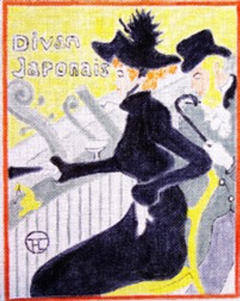 12733 CWD-M86 Toulouse-Lautrec Divan Japonas 12 x 14  18 Mesh Stitch Painted Changing Women Designs