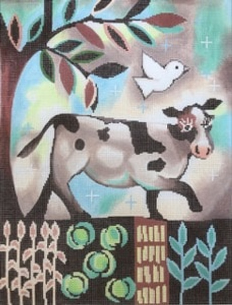 KS-1 Cow in the Garden 10 x 13 18 Mesh KEN SWINSON The Meredith Collection