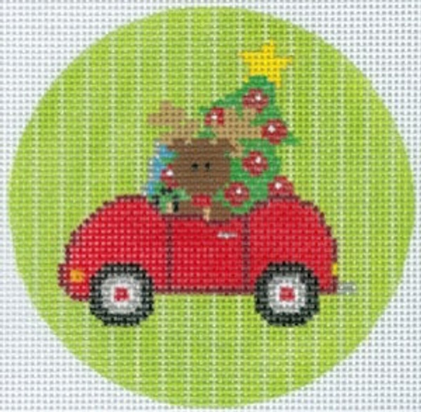 XO-173g Rudolph's Ride  5" Round 13 Mesh The Meredith Collection