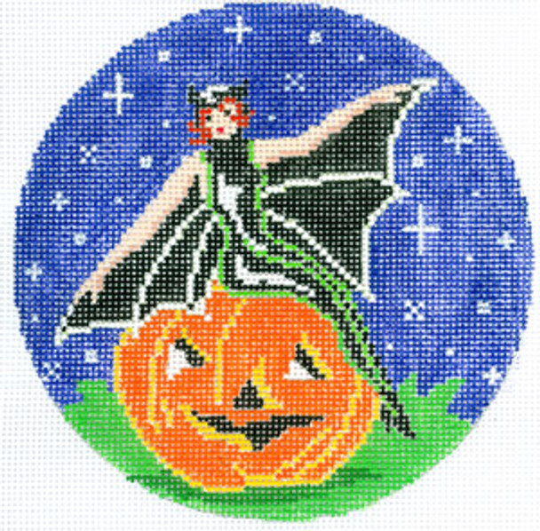 XO-190p Witch on a Pumpkin 5" Round 13 Mesh The Meredith Collection