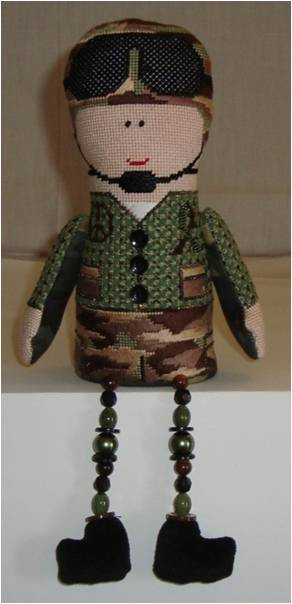 3D Army Boy 7” x 4” 18 Mesh Sew Much Fun 